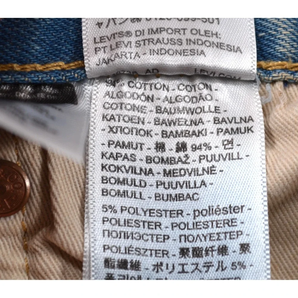 Nwt's Levi's 501‎ Original Stretch Button Fly Blue Jean Denim Men's 35 x 30